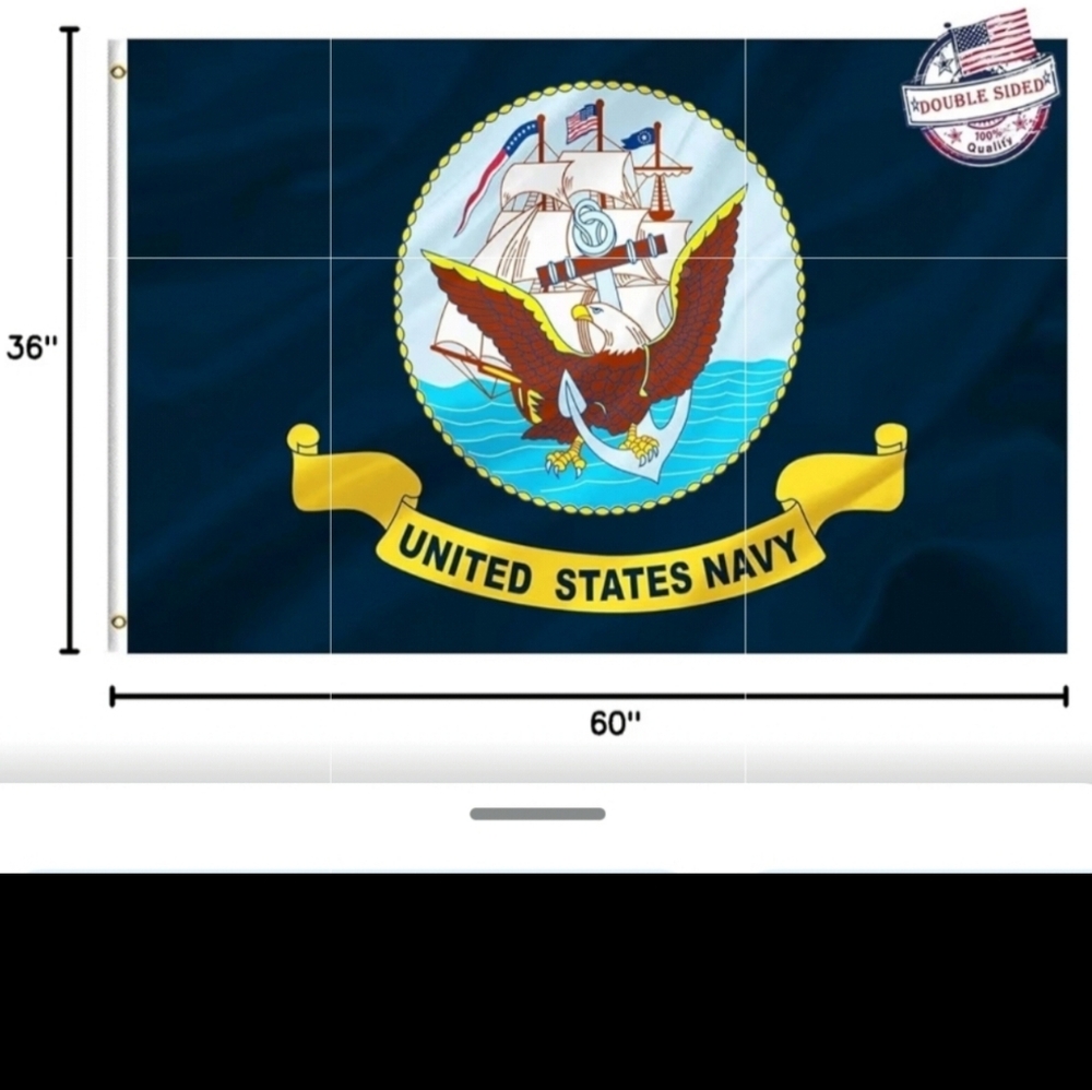 Navy Flag 3x5 Outdoor Double Sided Heavy Duty 3ply United States Navy Seal Flag - Picture 2 of 6
